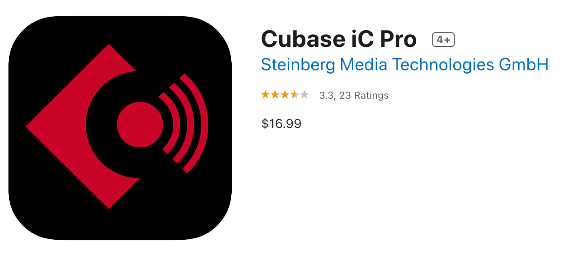 Aplicacion Cubase IC Pro en el Apple App Store