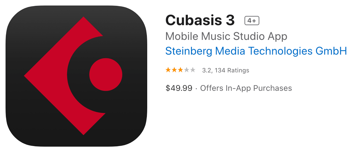 Icono de Cubasis 3 para iPhone y iPad - Apple App Store