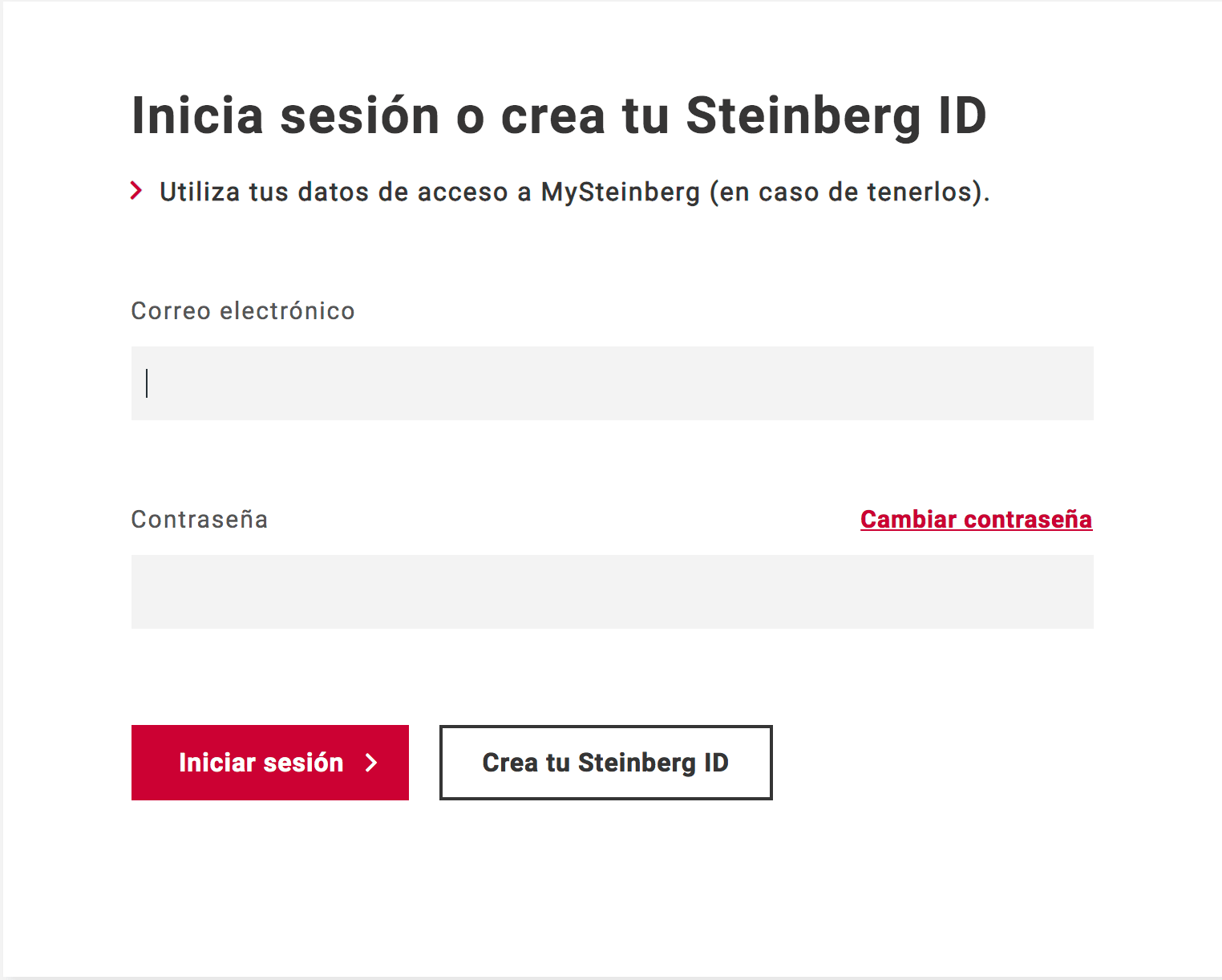 Crea tu cuenta My Steinberg - ID